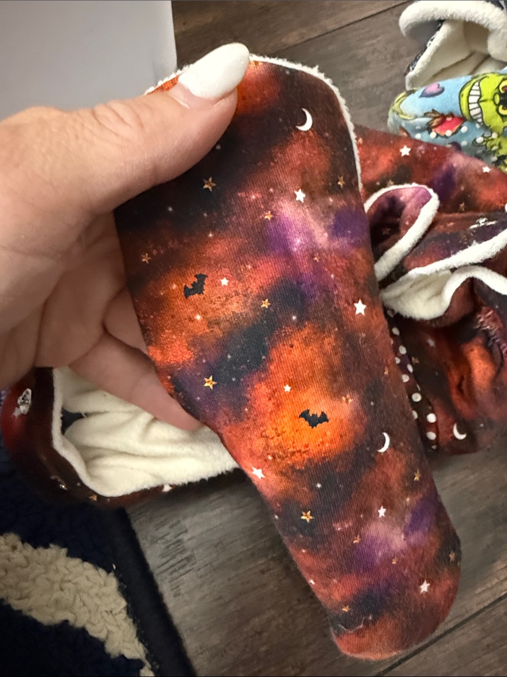 Kids Galaxy Halloween Baby Walker Shoes - Orange Purple Stars
